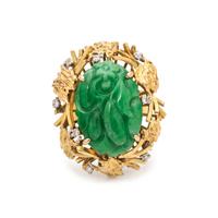 JADE AND DIAMOND RING