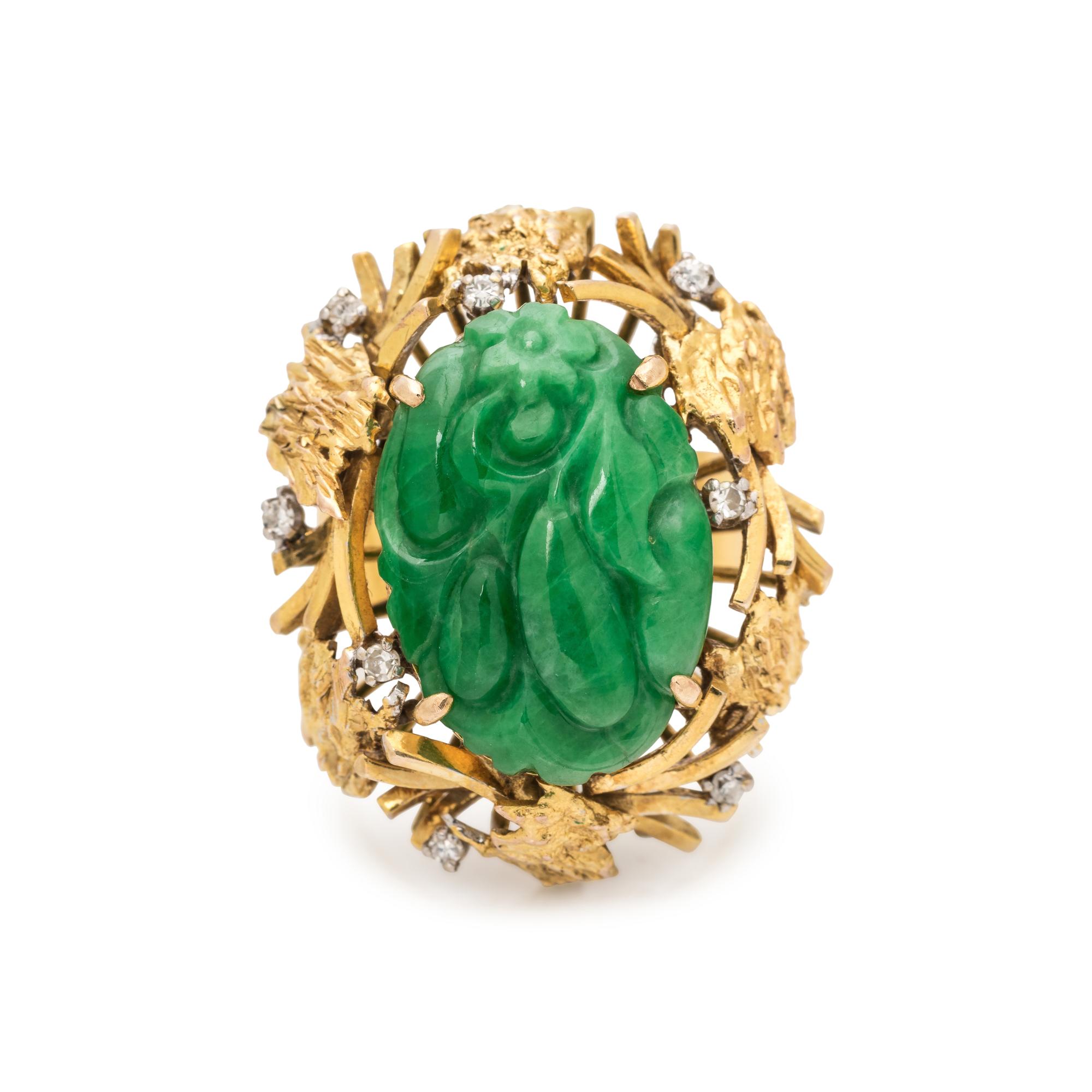 JADE AND DIAMOND RING