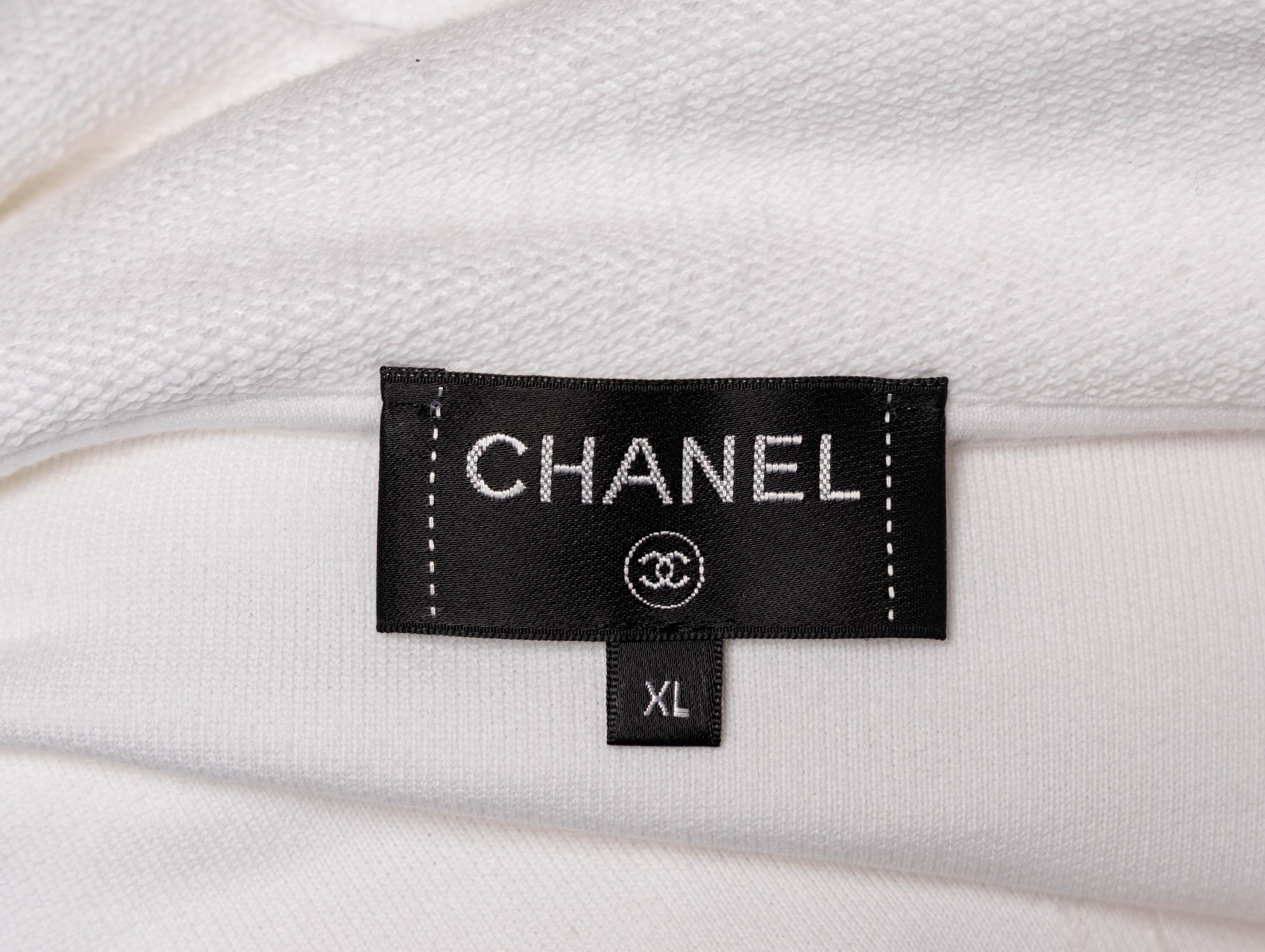 Chanel, White Appliquéd Hoodie