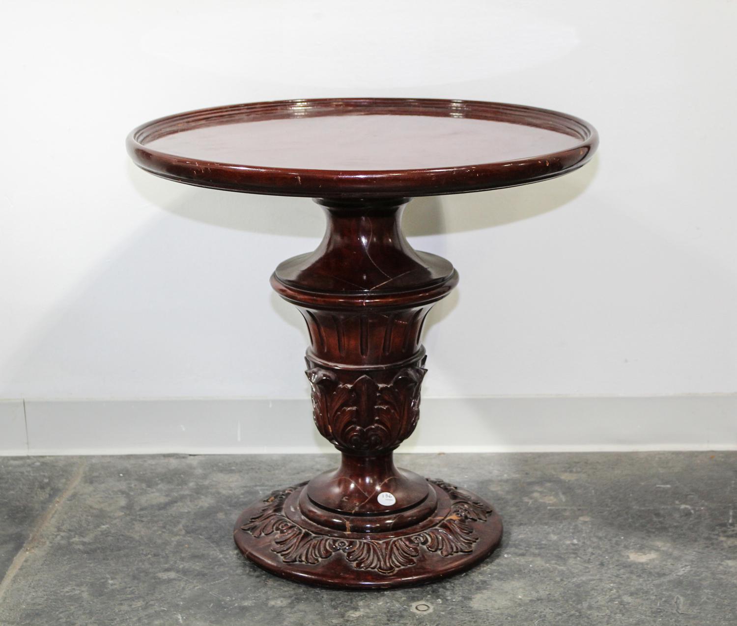 A Neoclassical Style Mahogany Side Table Height 24 x diameter 25 1/2 inches. — 20TH CENTURY