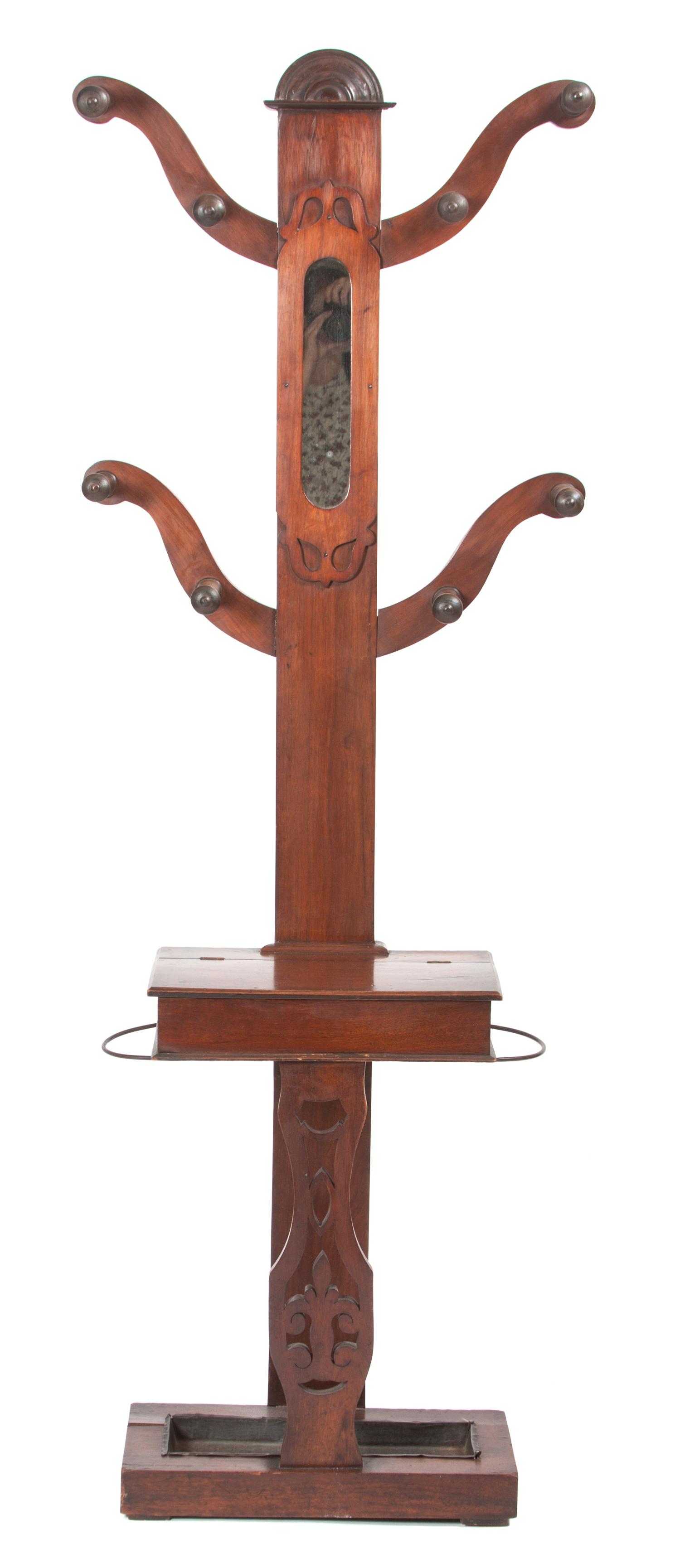 A Late Victorian Hall Tree Height 75 inches. — 19TH/20TH CENTURY