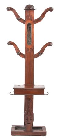 A Late Victorian Hall Tree Height 75 inches. — 19TH/20TH CENTURY