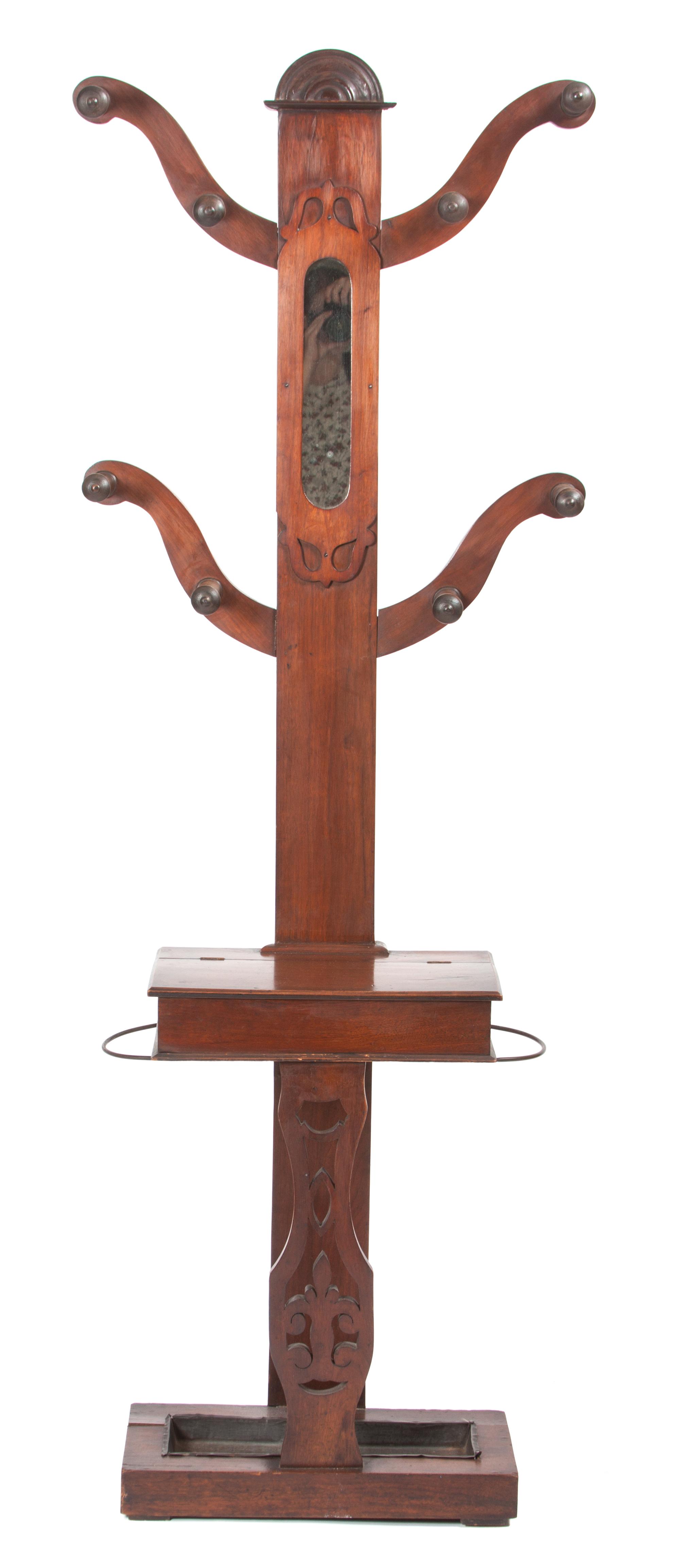 A Late Victorian Hall Tree Height 75 inches. — 19TH/20TH CENTURY