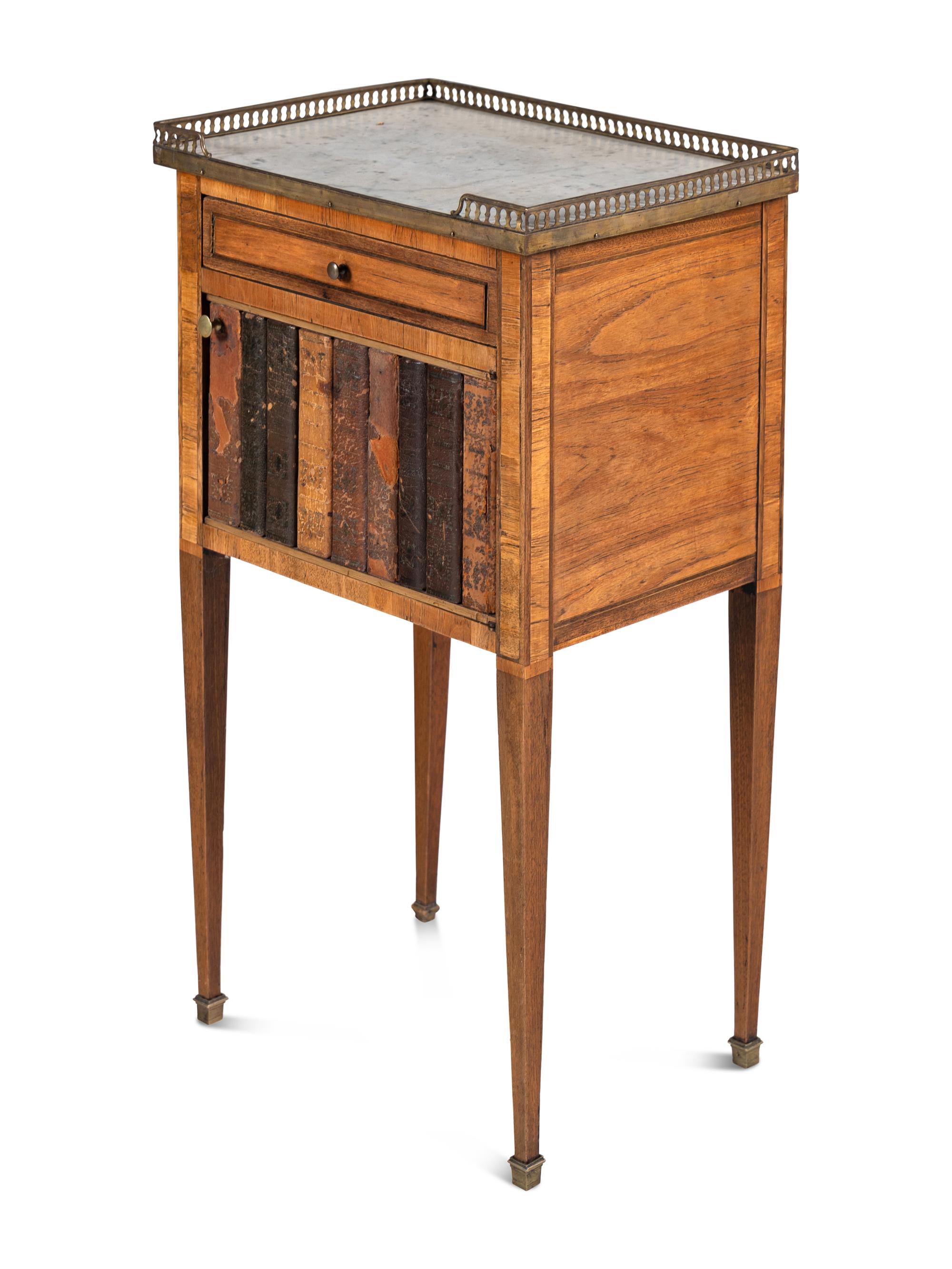 A Louis XVI Style Faux Book-Front Side Table