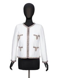 Chanel, White Tweed Cardigan Jacket