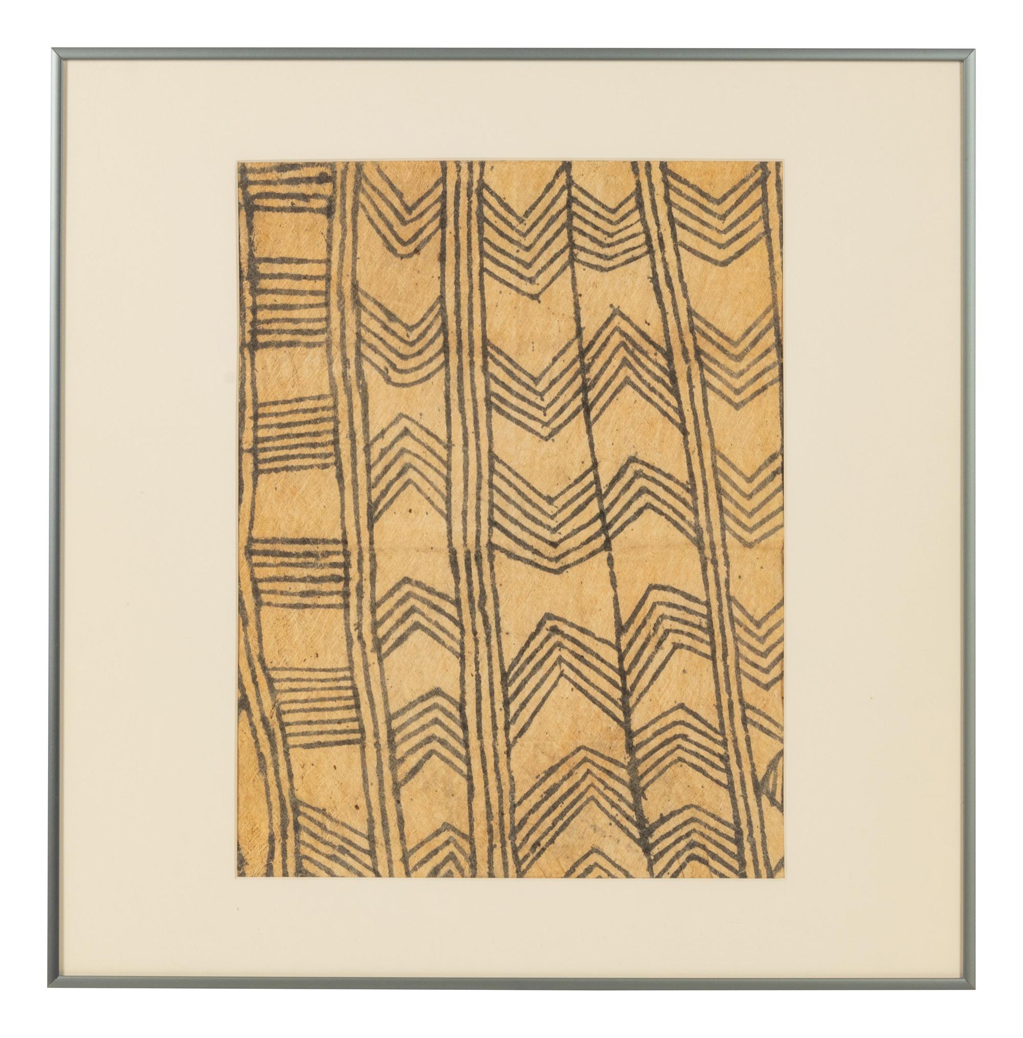 A Group of Nine Pongo Bark Cloth Drawings