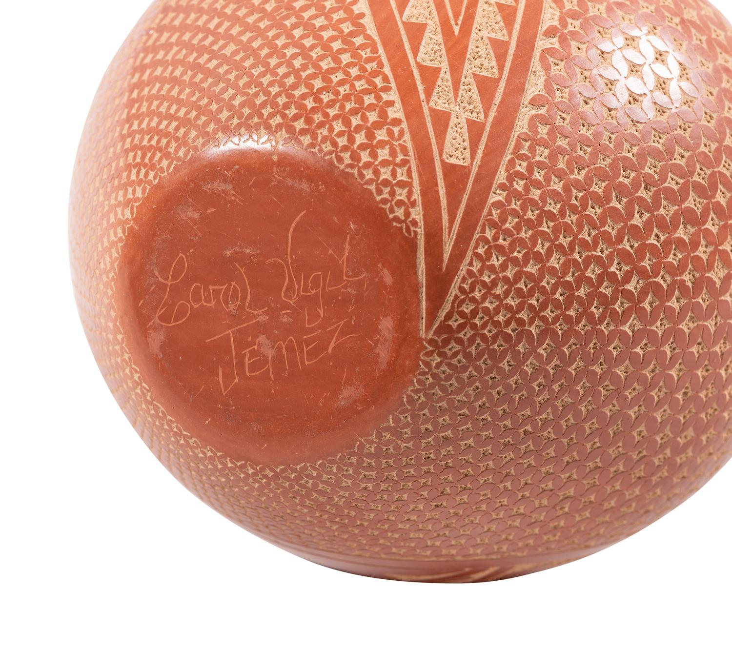 Sgraffito Pottery Wedding Vase, with Twisted Handle