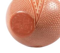 Sgraffito Pottery Wedding Vase, with Twisted Handle
