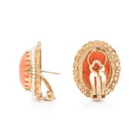 CORAL AND SEED PEARL EARRINGS