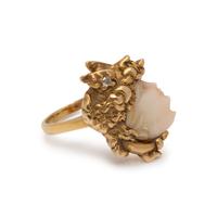 ANTIQUE, YELLOW GOLD, CAMEO AND DIAMOND RING