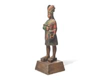 A Carved And Painted Tobacconist Figure Of A Native American Chief