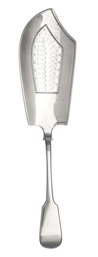 A George IV Silver Fish Server, Hyam Hyams, London, 1823, with fiddle handle and pierced blade.