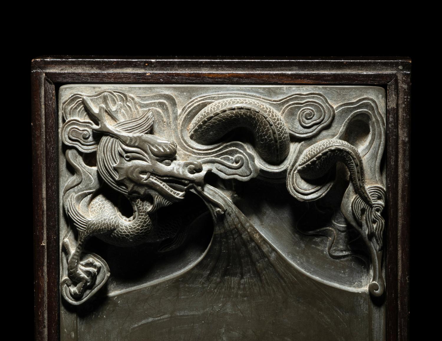 Two Chinese Carved Inkstones