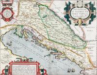 (MAP) ORTELIUS, ABRAHAM. Pannoniae, et Illyrici ve Teris Tabula. Ex contibus geographics ABRA hami Ortely Antuerpiani. Antwerp, c.1590.