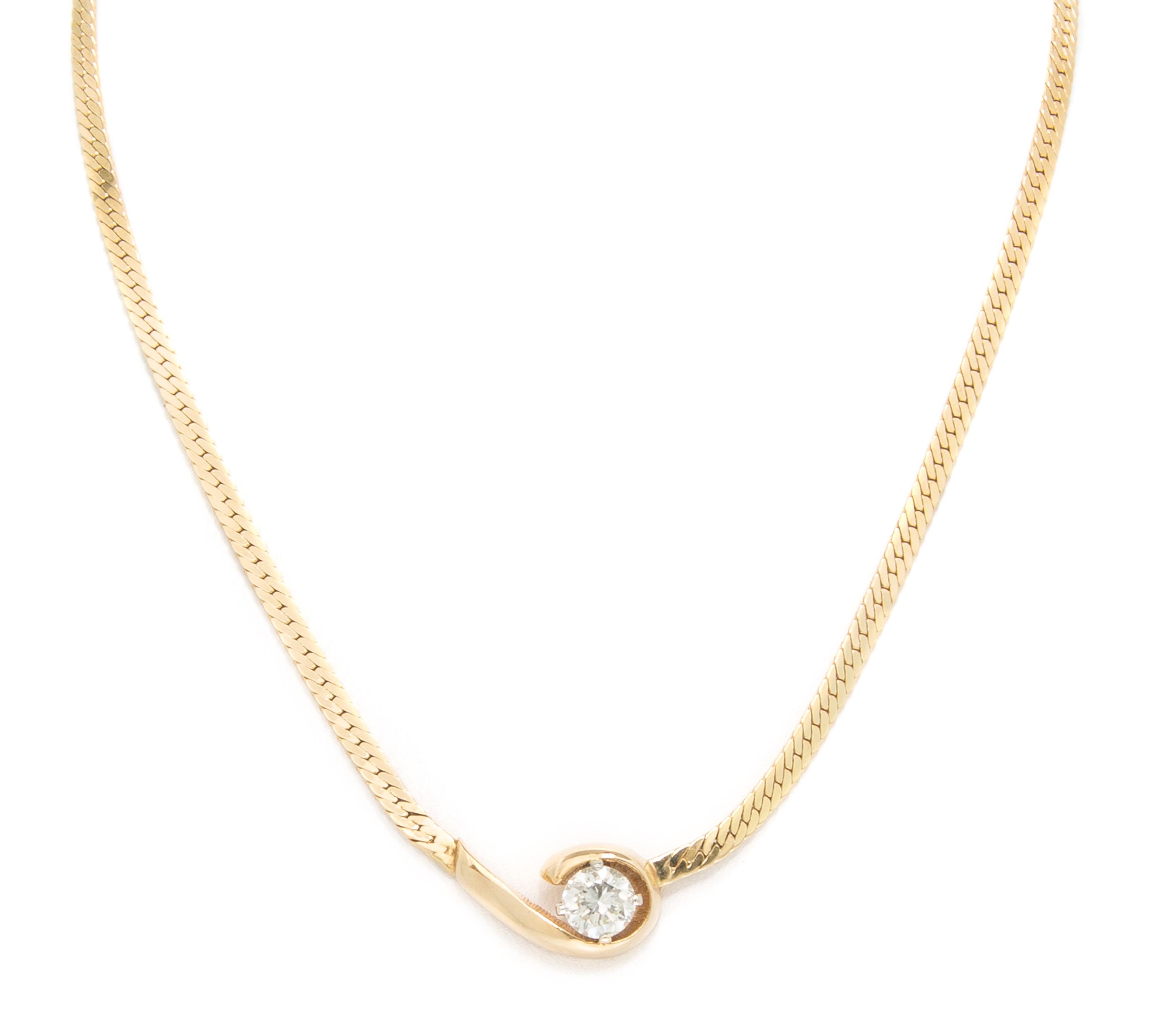 A 14 Karat Yellow Gold and Diamond Necklace, 7.30 dwts.