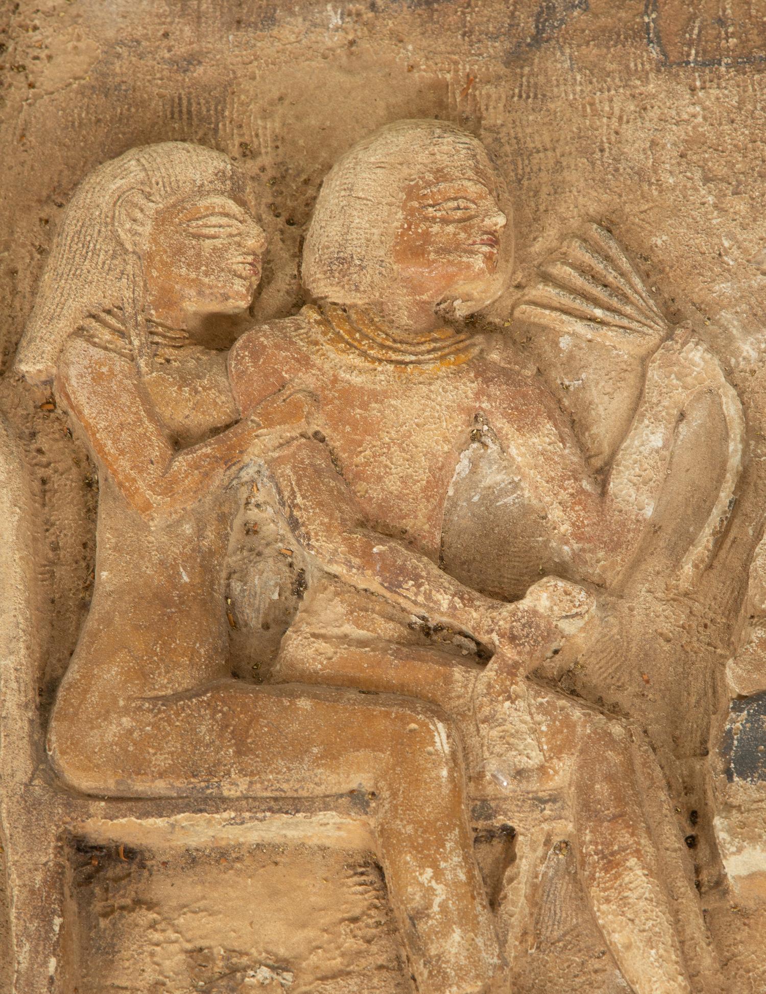 A Large Relief Carved Sandstone Egyptian Funerary Stele