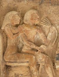 A Large Relief Carved Sandstone Egyptian Funerary Stele