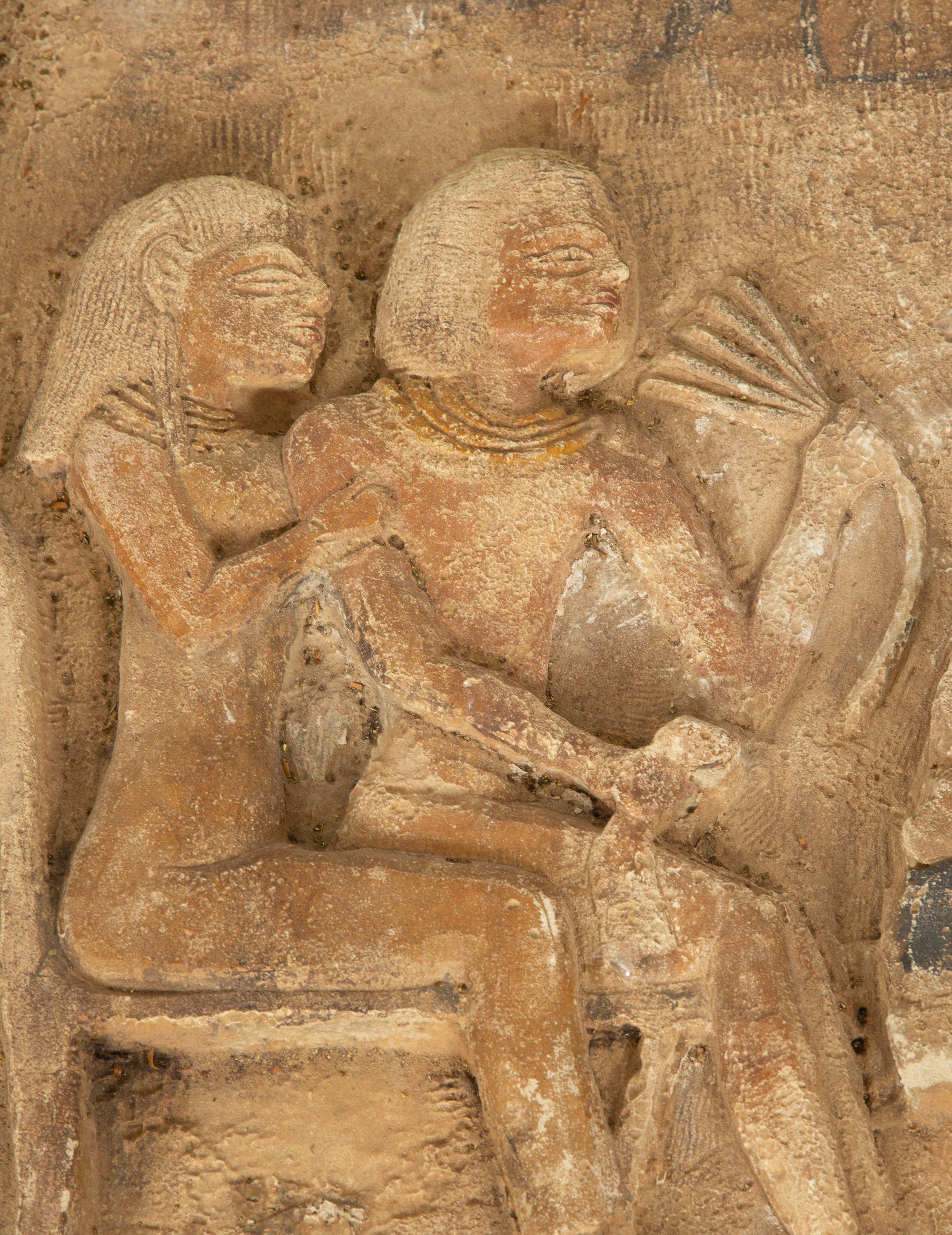 A Large Relief Carved Sandstone Egyptian Funerary Stele