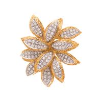 BICOLOR GOLD AND DIAMOND BROOCH