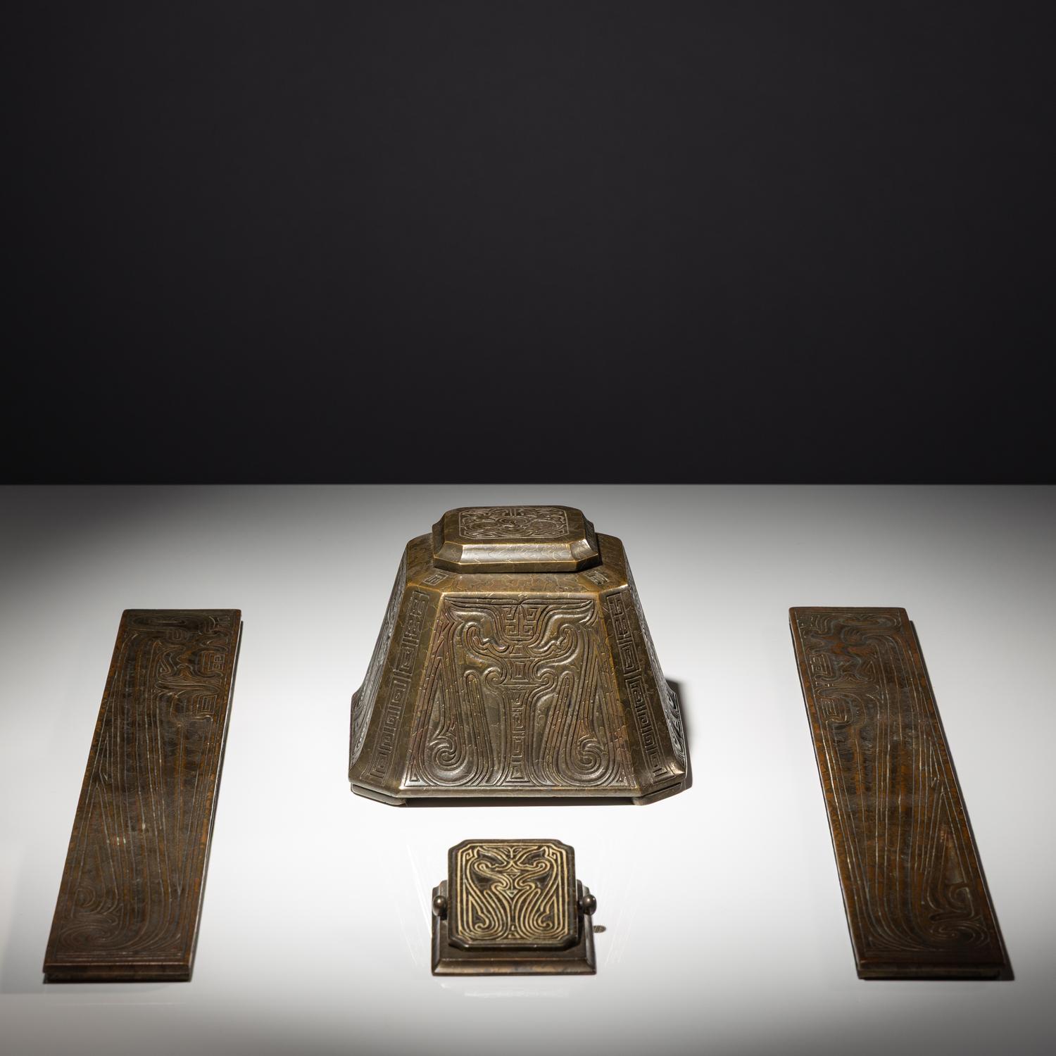 Collection of four Chinese pattern desk articles, c. 1911