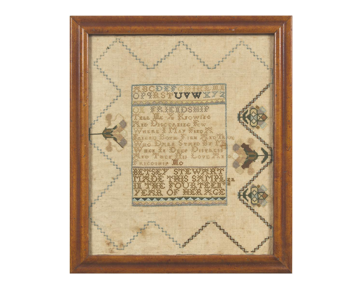 A Group of Four American Needlework Samplers, Early 19th Century