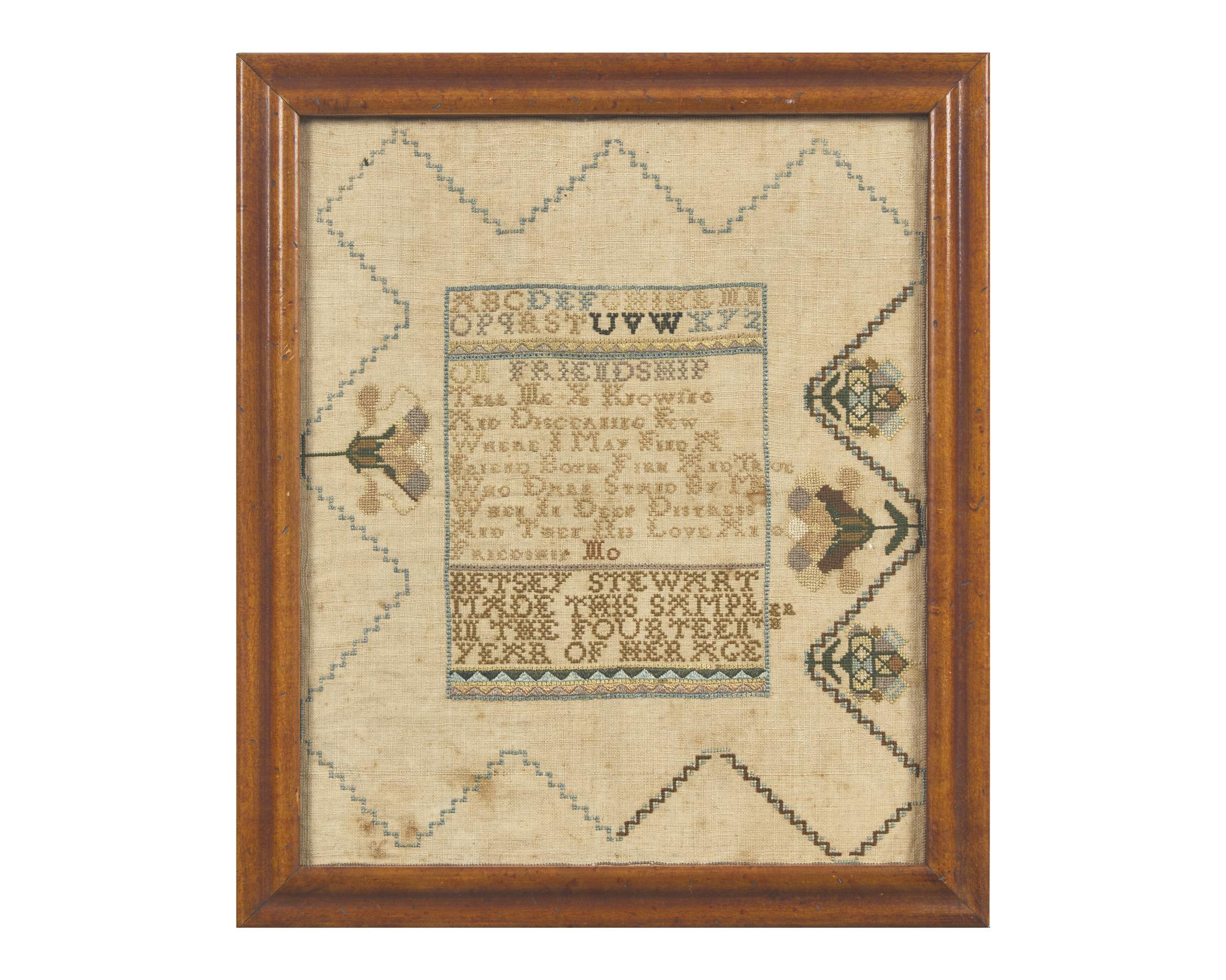 A Group of Four American Needlework Samplers, Early 19th Century