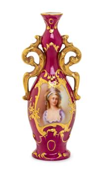 A Royal Vienna Style Porcelain Cabinet Vase Height 5 inches.