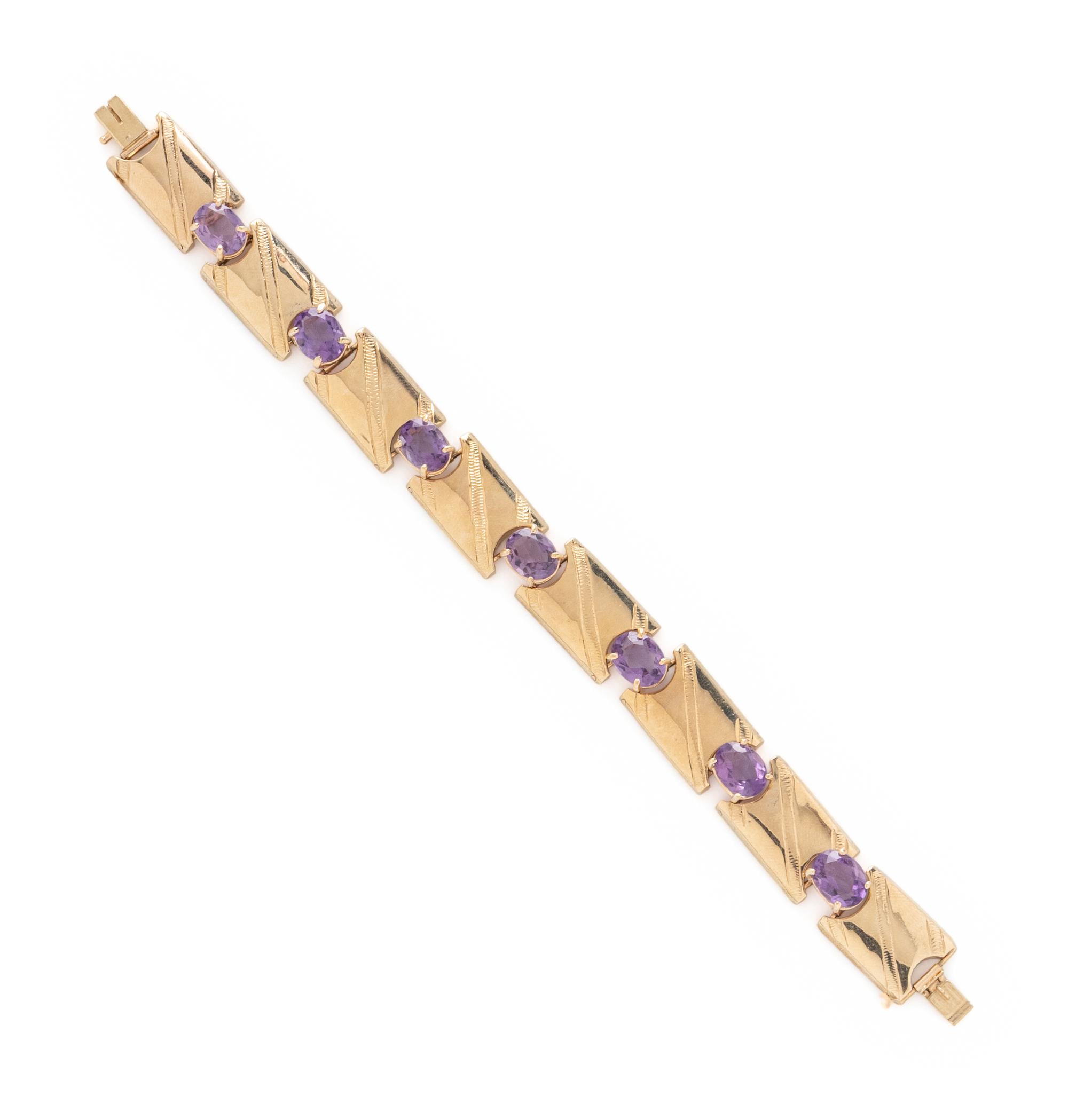 AMETHYST AND YELLOW GOLD BRACELET