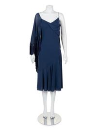 Christian Dior Haute Couture Chiffon Slip Dress with Fringed Capelet, Fall/Winter 2003