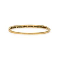 YELLOW GOLD, DIAMOND, AND EMERALD BANGLE BRACELET