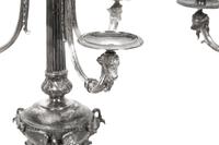 A Pair of English Silver-Plate Four-Light Candelabra