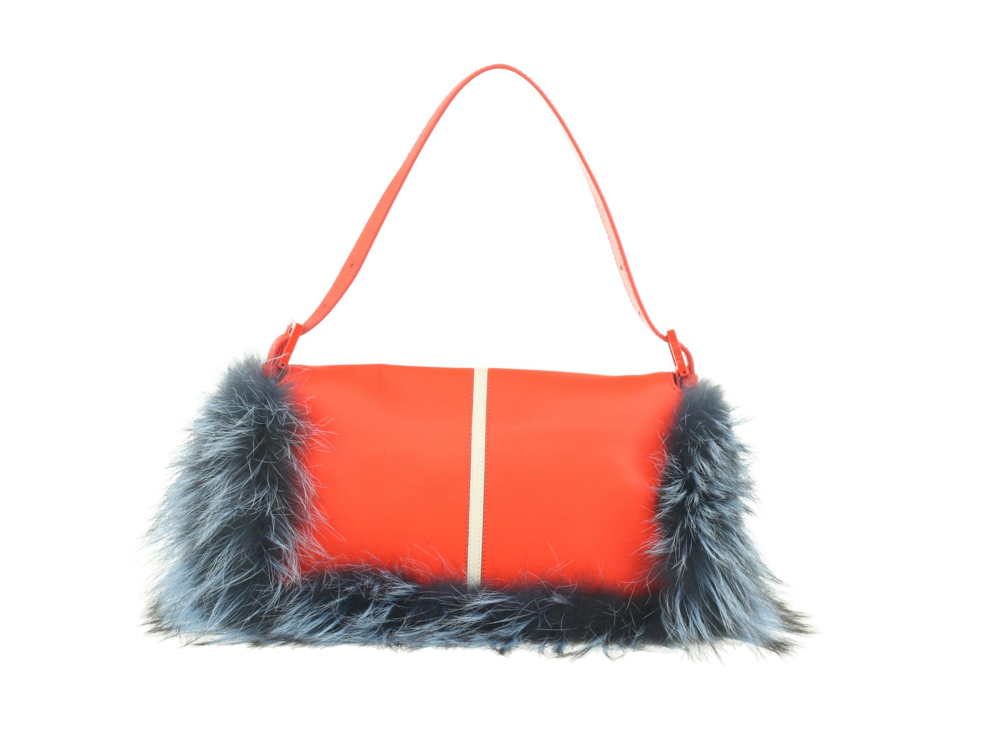Fendi Leather & Fur Monster Baguette Bag