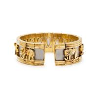 YELLOW GOLD AND DIAMOND FLEXIBLE ELEPHANT CUFF BRACELET