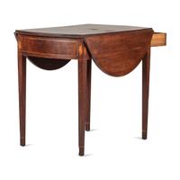 A Federal Inlaid Mahogany One-Drawer Pembroke Table