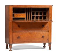 A Country Cherrywood Secretary Chest