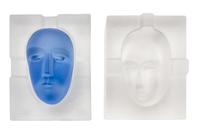 A Kosta Boda Glass Three-Piece Sculpture Width 4 1/4 inches.
