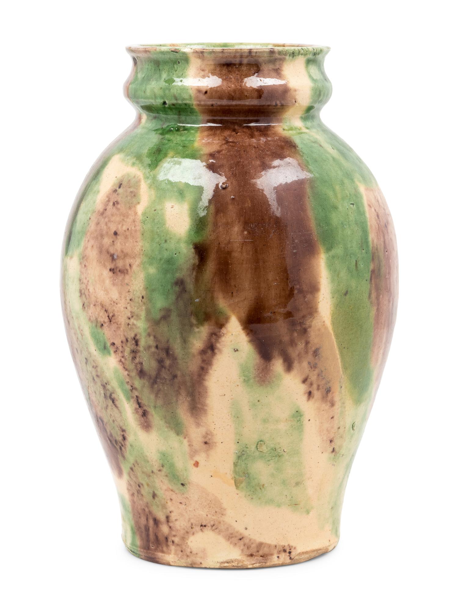 A Chinese Sancai Glazed Pottery Vase
