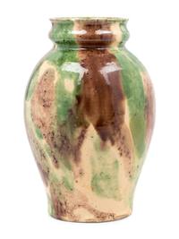 A Chinese Sancai Glazed Pottery Vase