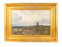 Two Works; Barbizon scene of sheep in a landscape and Sutton Poyntz