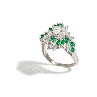 DIAMOND AND EMERALD RING