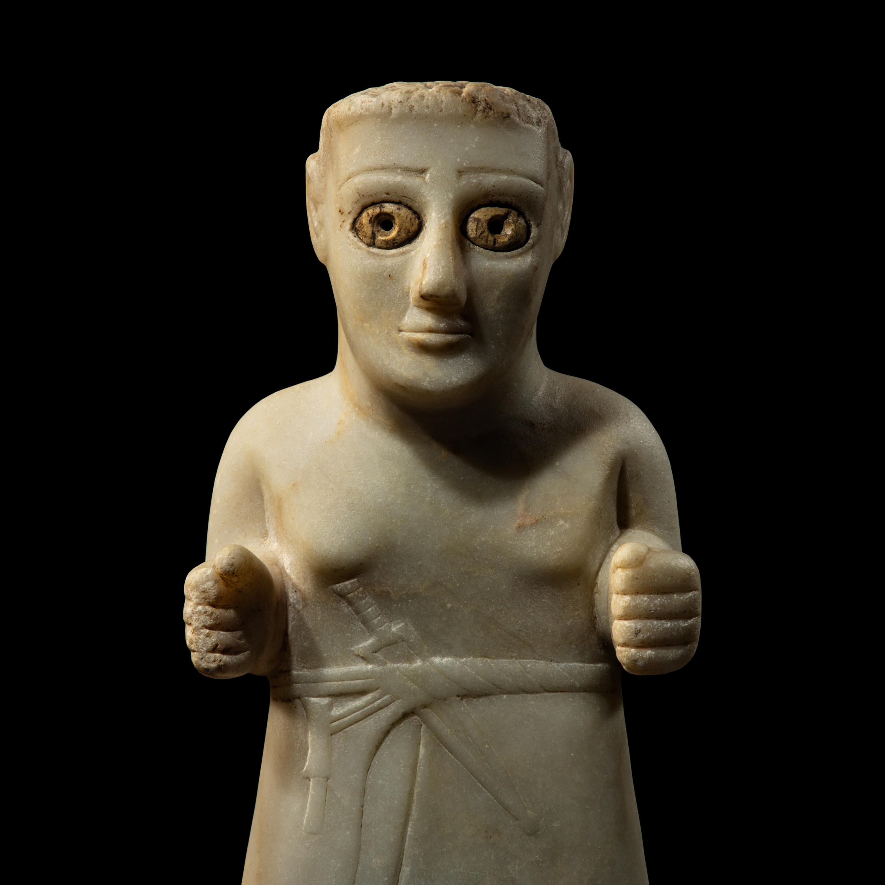 A South Arabian Alabaster Standing Warrior