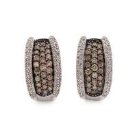 COLORED DIAMOND AND DIAMOND EARCLIPS