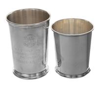 An American Silver Julep Cup, M. Fred Hirsch Co., Jersey Cty, NJ, of squat form, together with a Reed & Barton silver-plate example wit