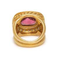 DAVID YURMAN, YELLOW GOLD, PINK TOURMALINE AND DIAMOND RING