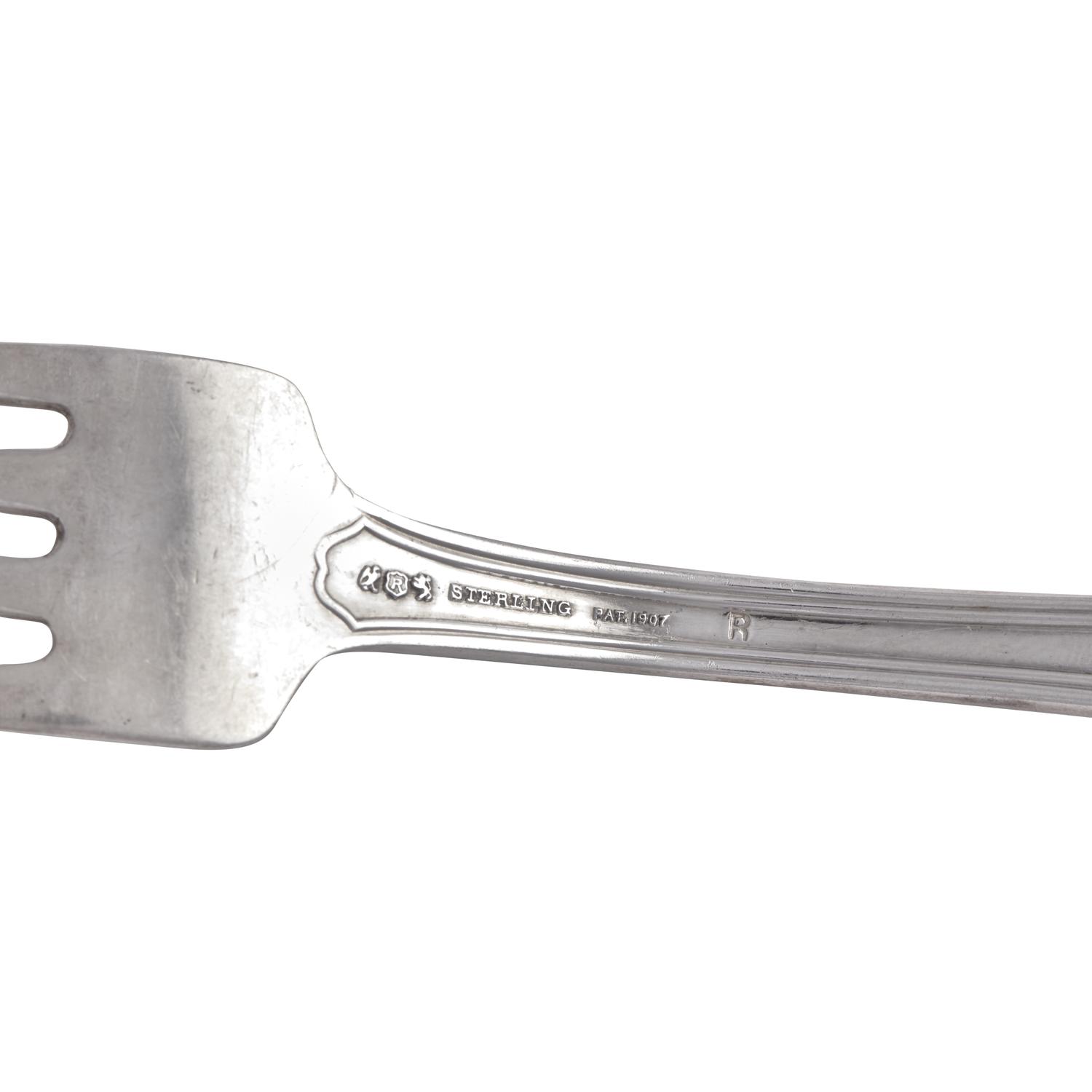 A Cased Sterling Silver Flatware Service in the "Hepplewhite" Pattern