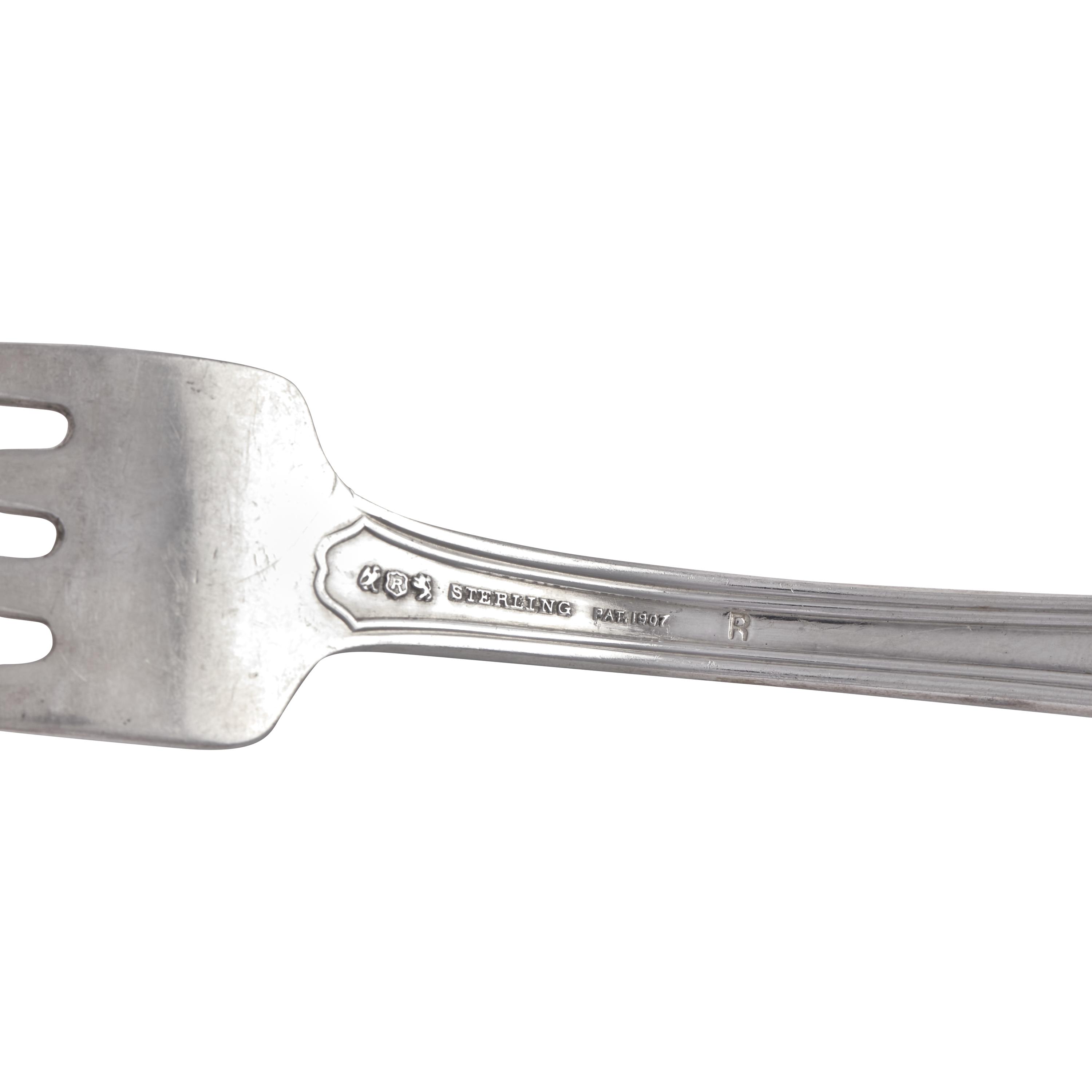 A Cased Sterling Silver Flatware Service in the "Hepplewhite" Pattern
