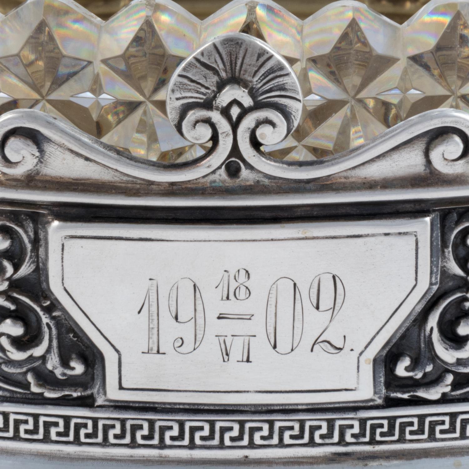 A Large Russian Silver and Agate Mounted Centerpiece Bowl