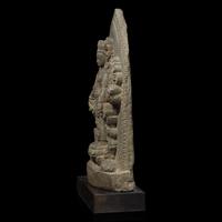 A Small Nepalese Carved Stone Stele Depicting Lakshminarayana, 17th Century