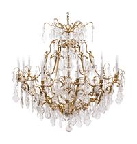 A Continental Gilt Bronze and Cut Glass Twelve-Light Chandelier