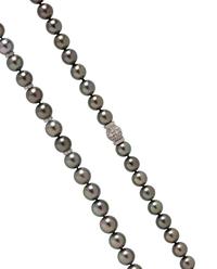 TAHITIAN CULTURED PEARL AND DIAMOND NECKLACE